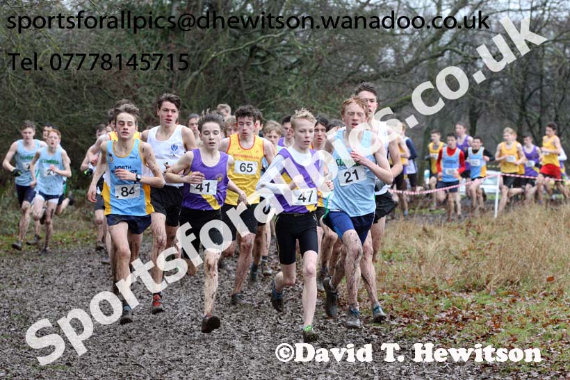 Intermediate boys Northern Inter Counties Schools Cross Country, Stockton. Photo: David T. Hewitson/Sports for All Pics